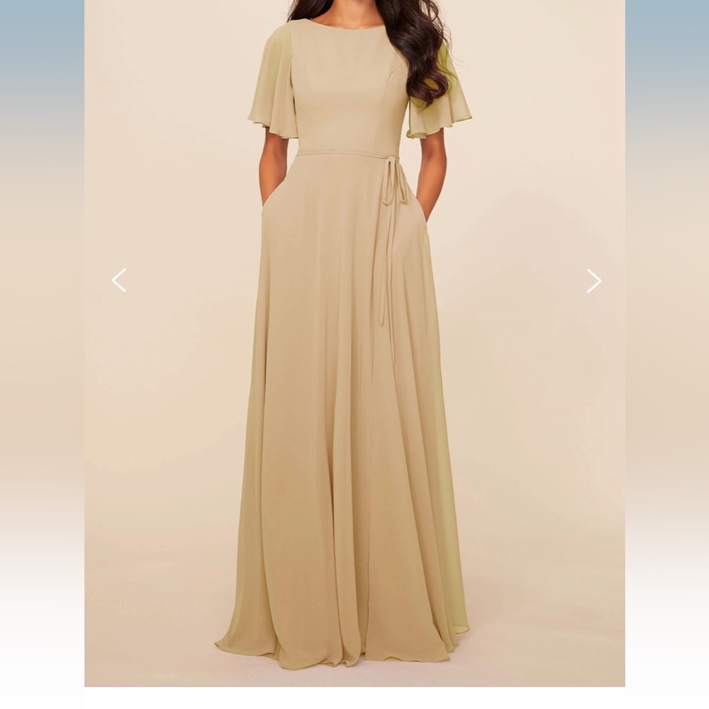 Cream colored chiffon dress
